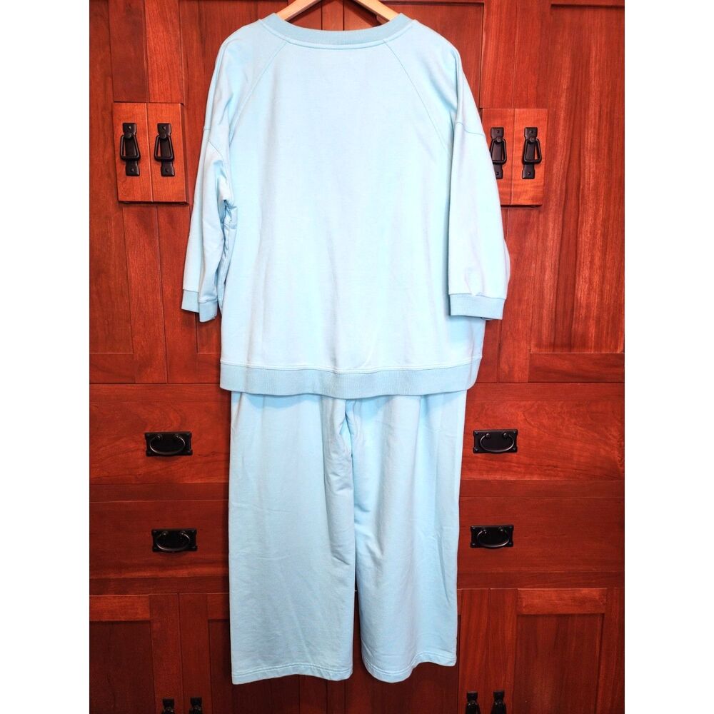 AnyBody Light Blue Lounge Pajama 2 piece Set Women's Size Top 2XL Bottom1XT - Picture 2 of 8